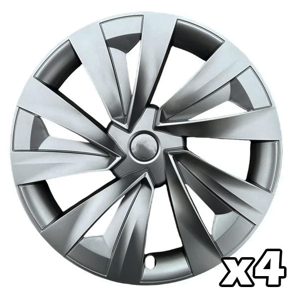 Enjoliveurs Noirs Mat Pour Tesla Model Y (2020-2023) - 4 Pièces 19 Pouces, Design Tourbillonnant