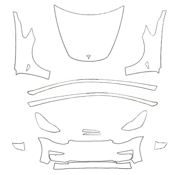Kit face avant PPF prédécoupé<br> Tesla Model 3