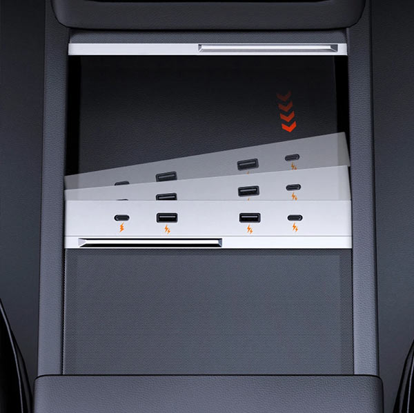 Station de charge HUB USB<br> Tesla Model 3 2024 Highland