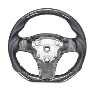 Accessoire Tesla Model 3 - Y<br> Volant carbone forgé sport<br> 6 finitions - Model Sport