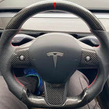 Garniture de volant carbone<br> Tesla Model 3 - Y - Model Sport