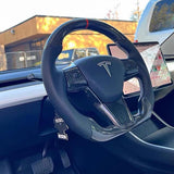Garniture de volant carbone<br> Tesla Model 3 - Y - Model Sport