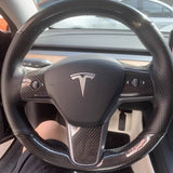 Insert volant carbone<br> Tesla Model 3 - Y - Model Sport
