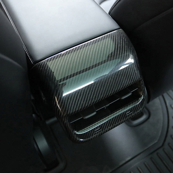 Insert partie arrière console carbone<br> Tesla Model 3 - Y - Model Sport