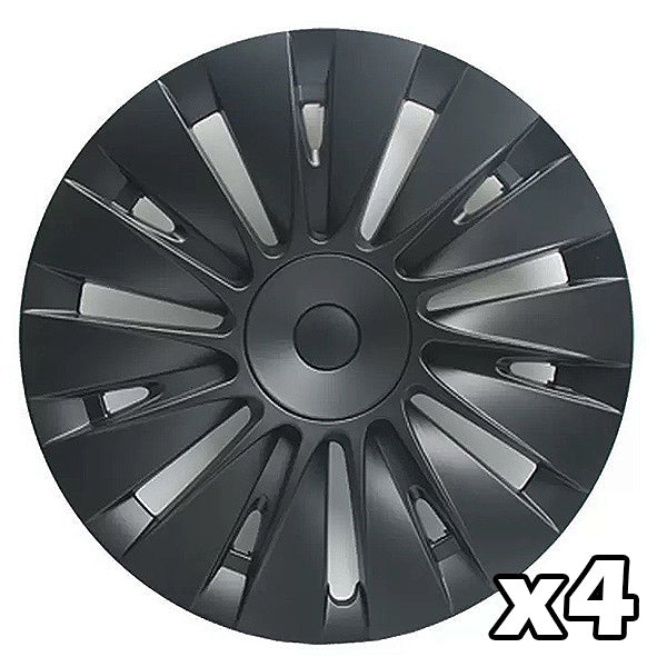 Kit Enjoliveurs Tesla Model 3/Y Argent - 4 Cache-Moyeux + 20 Cache-Écrous | Pour Jantes 19" | Installation Facile