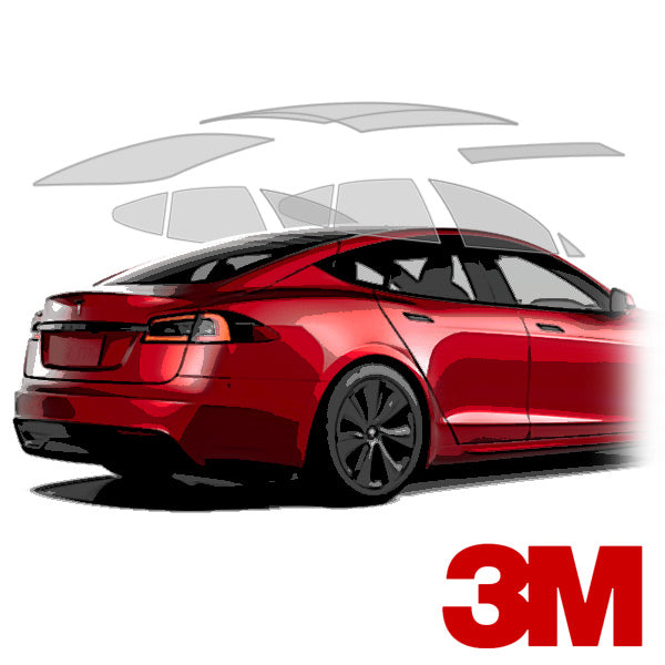 Film Solaire Prédécoupé Tesla Model S 5-Portes 2012+ - Vitres Arrière & Lunette 20% Noir Fumé