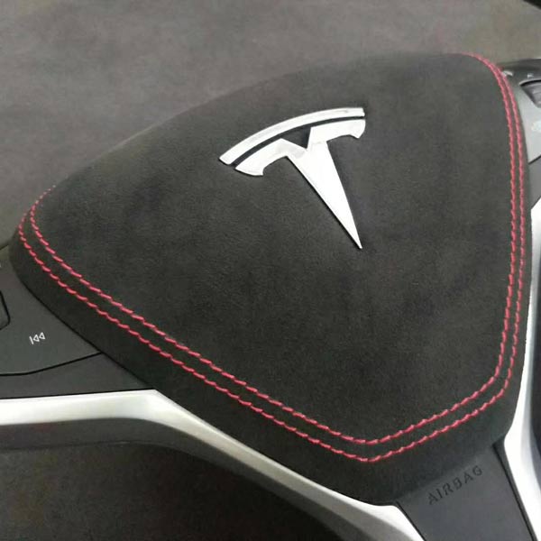 Pour Tesla Couvre-volant pour Tesla Modèle 3 Modèle Y Modèle S Noir Rouge  Fibre de carbone Cuir Anti-fourrure Sport Volant