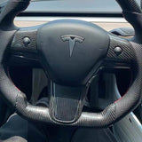 Garniture de volant carbone<br> Tesla Model 3 - Y - Model Sport