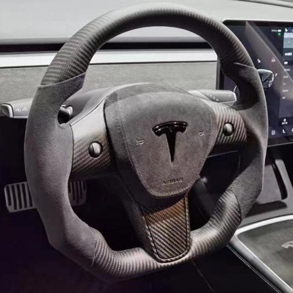 Housse de volant en Alcantara adaptée aux modèles Tesla S et X