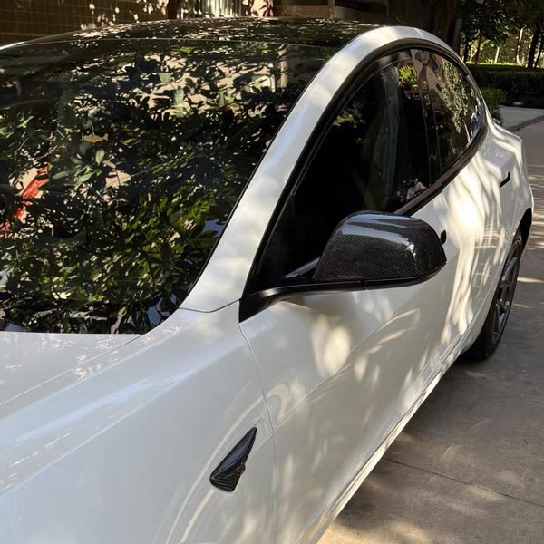 MCARCAR KIT Coque de rétroviseur pour Tesla Model 3 Sedan 2017-2020 - En  fibre de carbone sèche pure - Capuchons de rétroviseurs latéraux extérieurs  de voiture (noir mat) : : Auto