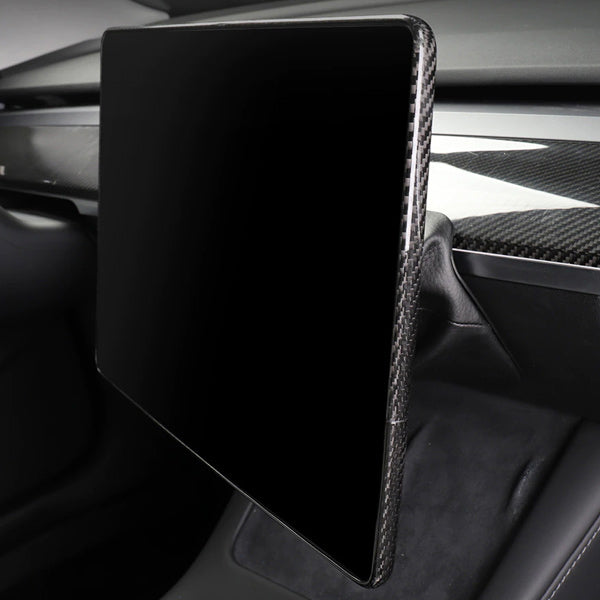 Couvre écran carbone<br> Tesla Model 3 - Y - Model Sport