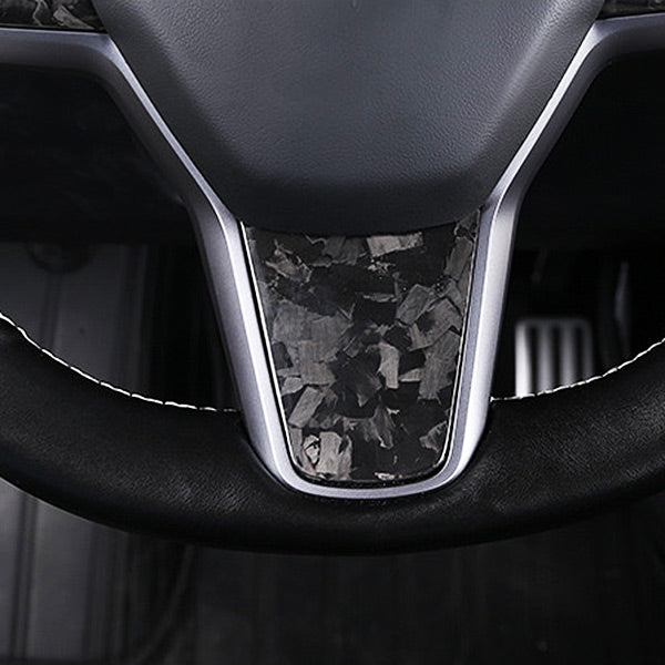 Couvercle de pommeau de levier de vitesse en Fiber de carbone ABS,  décoration pour Tesla modèle 3 Y, essuie-glace, volant, Protection de  changement de